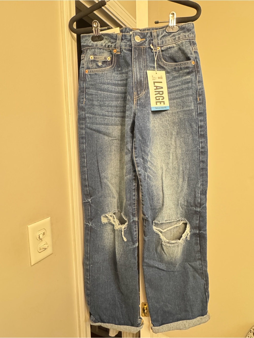 Refuge Medium Blue High-Rise Wide Leg Jeans